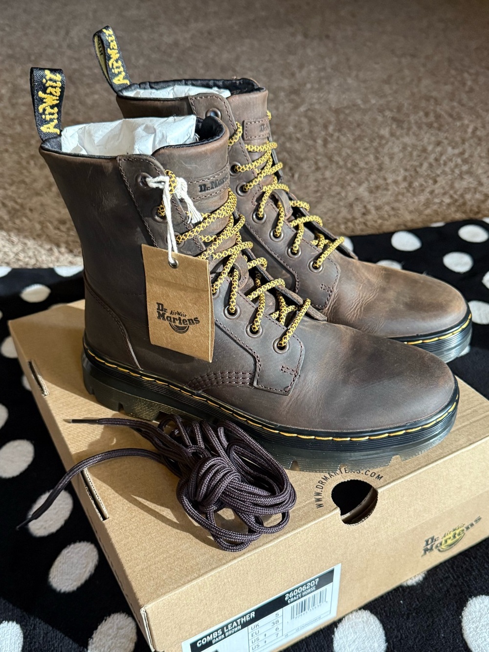 Dr. Martens Women’s Brown Leather Combat Boot - Combs Leather